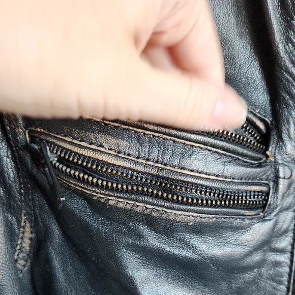 Rogue State Men's Distressed Black Leather Jacket Large - Picture 5 of 16